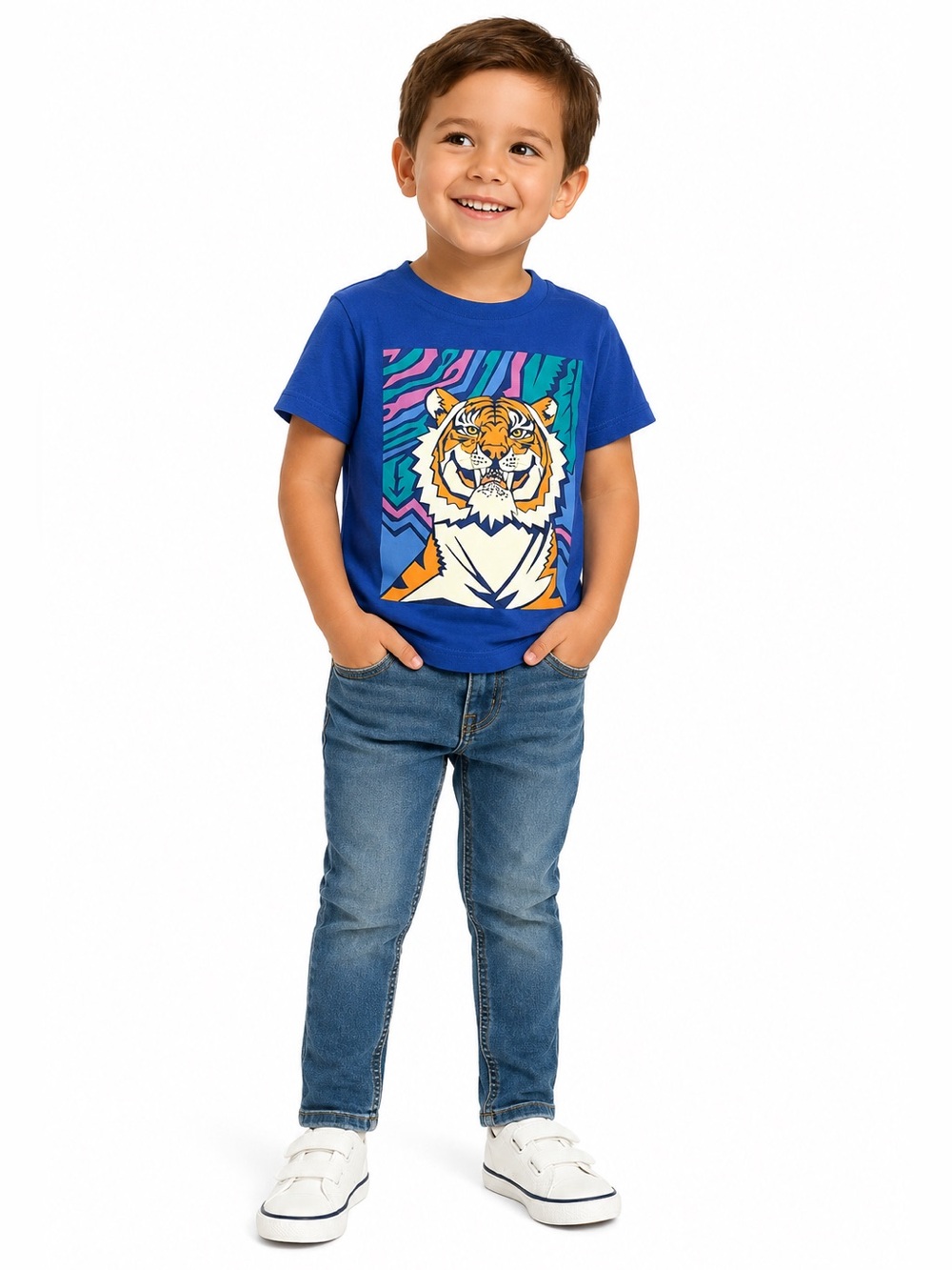 Cat & Jack Boys 2T Tiger Graphic Tee & Skinny Jeans 2-Piece Set
